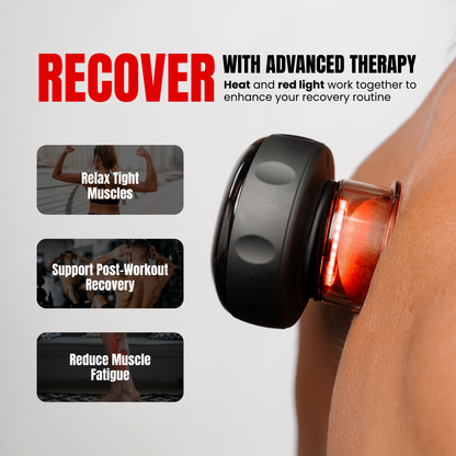 AROWELL Smart Cupping Therapy Massager with Red Light Heat, 12 Levels